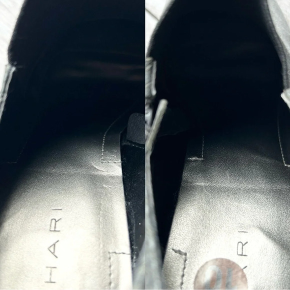 Tahari Bea Snake Embossed Gray Leather Bootie Stiletto Pointed Toe - Picture 14 of 16